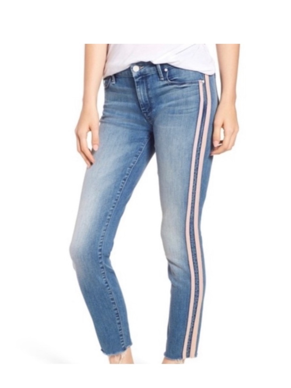MOTHER thunderstruck the looker Jeans with Pink Stripes - Picture 2 of 6